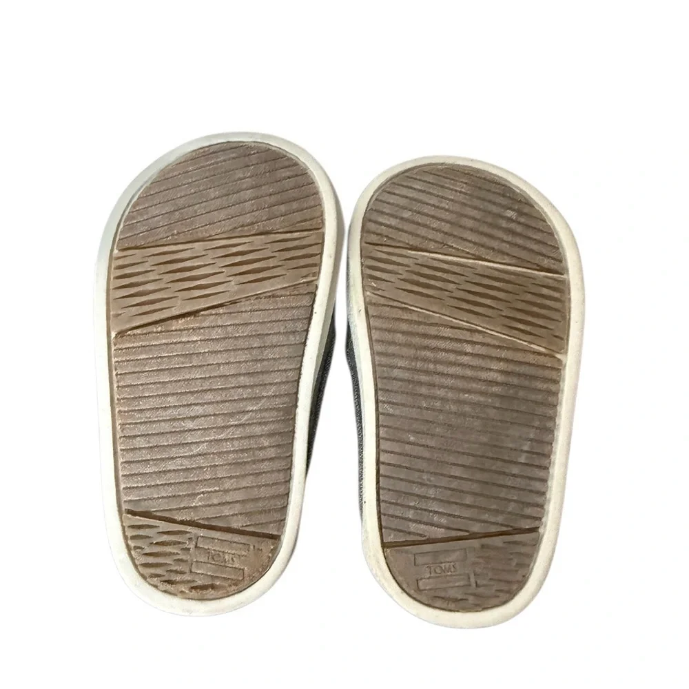 Toms Kids Bimini Canvas High-Top Shoes in Gray and Tan-Size 4